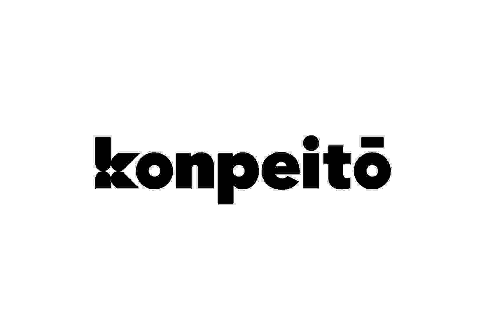 The Konpeitō logo: black typography with the word 'konpeitō' on a off-white, cream coloured background